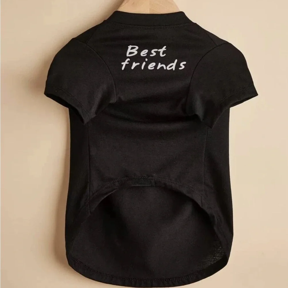 Small Dog Or Cat Pet Tee T-Shirt Best Friends Black Clothing